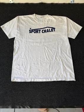 Vintage 90s Sport Chalet x Louisville Slugger T-Shirt XXL White Made in USA